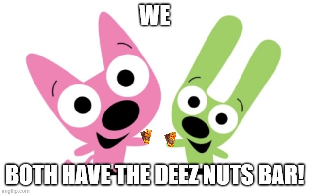 D E E Z N U T S | WE; BOTH HAVE THE DEEZ NUTS BAR! | image tagged in hoops and yoyo | made w/ Imgflip meme maker