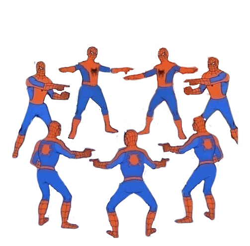 Spiderman pointing circle Blank Meme Template