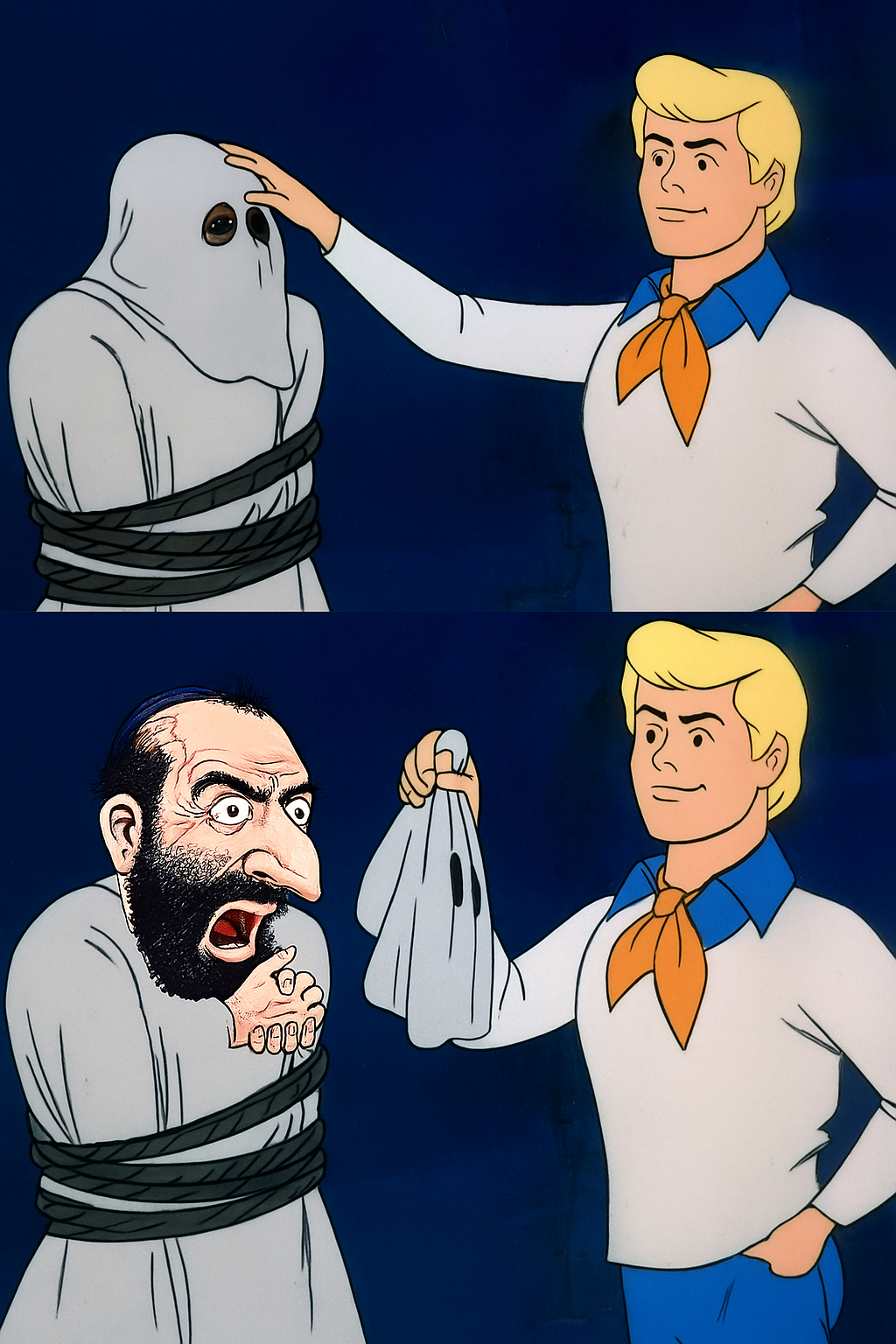 Scooby Doo Meme catching the Jew Blank Meme Template