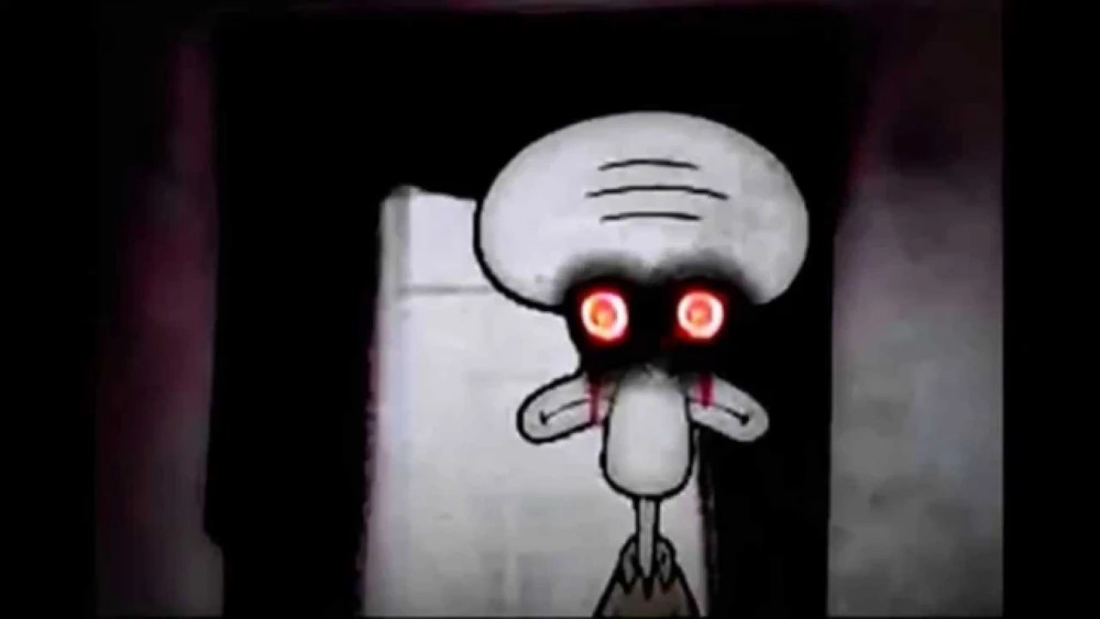Creepy pasta squidward Blank Meme Template