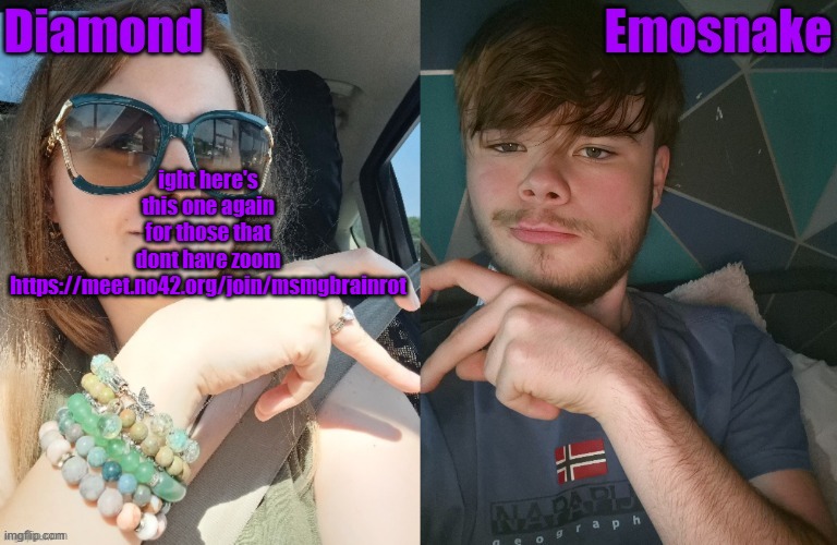 Diamond and ES shared couple temp | ight here's this one again for those that dont have zoom
https://meet.no42.org/join/msmgbrainrot | image tagged in diamond and es shared couple temp | made w/ Imgflip meme maker