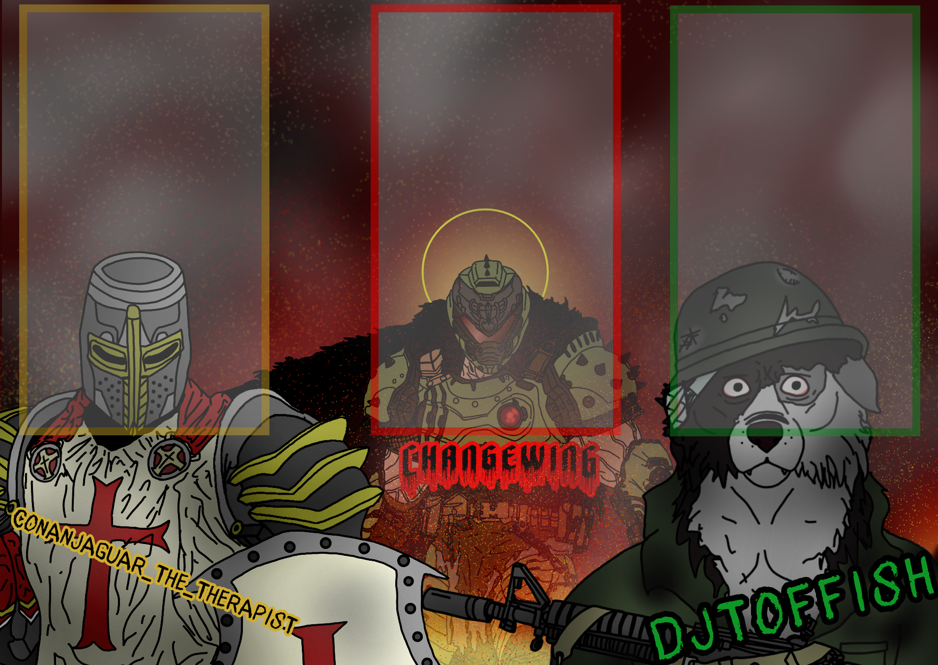 High Quality The Fist of Konshu, DJTO, and Conanjaguar shared template Blank Meme Template
