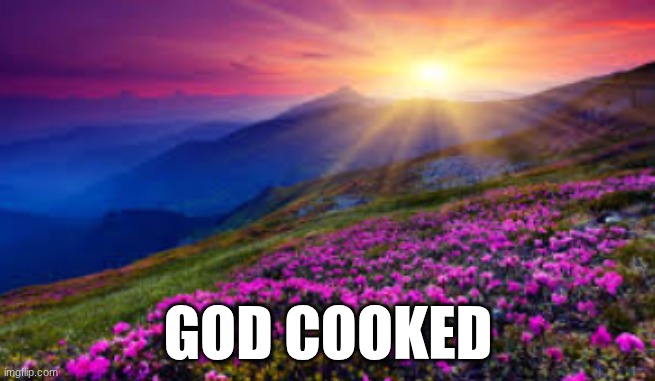 he created this green earth | GOD COOKED | image tagged in jesus,god | made w/ Imgflip meme maker