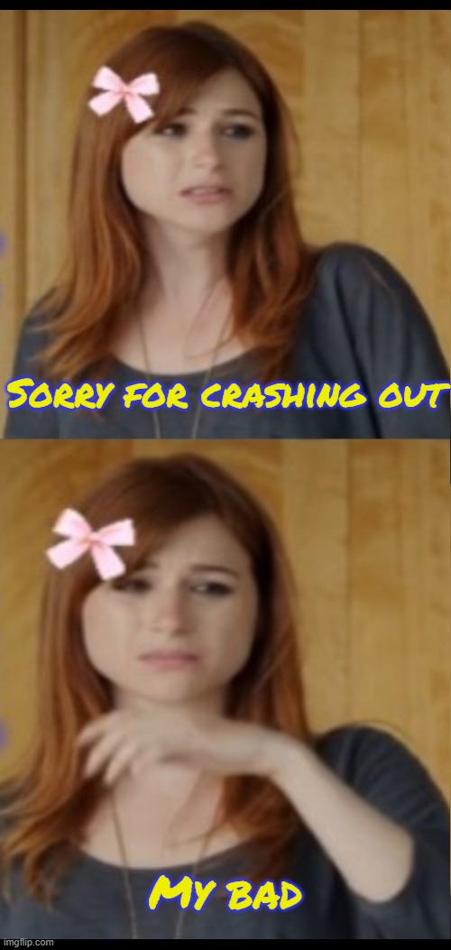 Sorry for crashing out; My bad | made w/ Imgflip meme maker