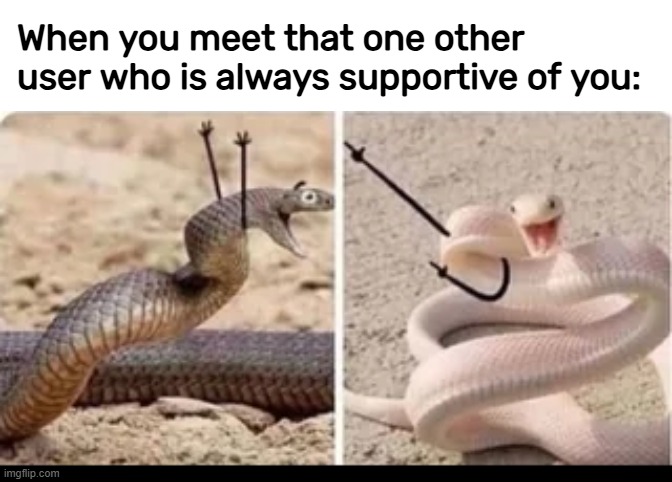 To that one user, you are awesome! | When you meet that one other user who is always supportive of you: | made w/ Imgflip meme maker