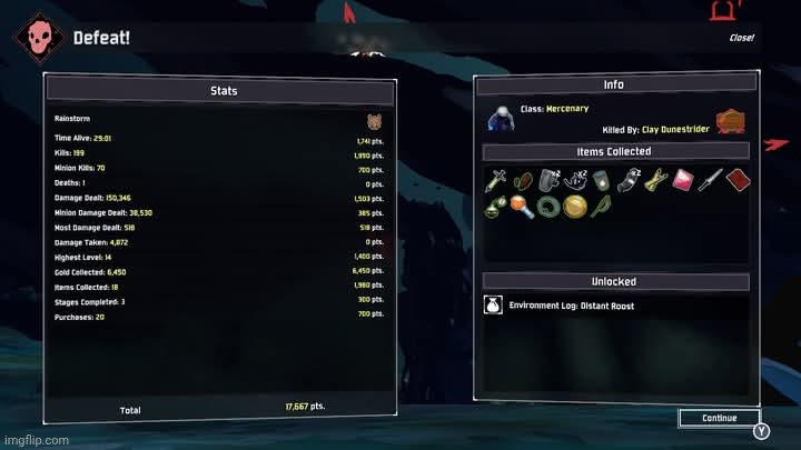 Hah, not bad of a first run with the "hardest survivor to play as in RoR2" | made w/ Imgflip meme maker