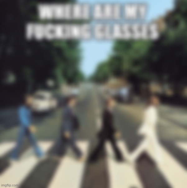 is that… a beetle? | image tagged in where are my glasses abbey road | made w/ Imgflip meme maker