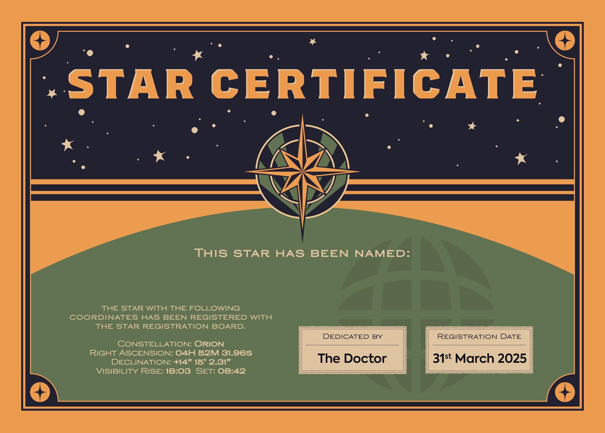Star certificate template Blank Meme Template