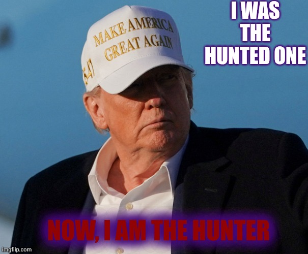 I Am The Warrior | I WAS THE HUNTED ONE; NOW, I AM THE HUNTER | image tagged in hunted,usa,jdv | made w/ Imgflip meme maker