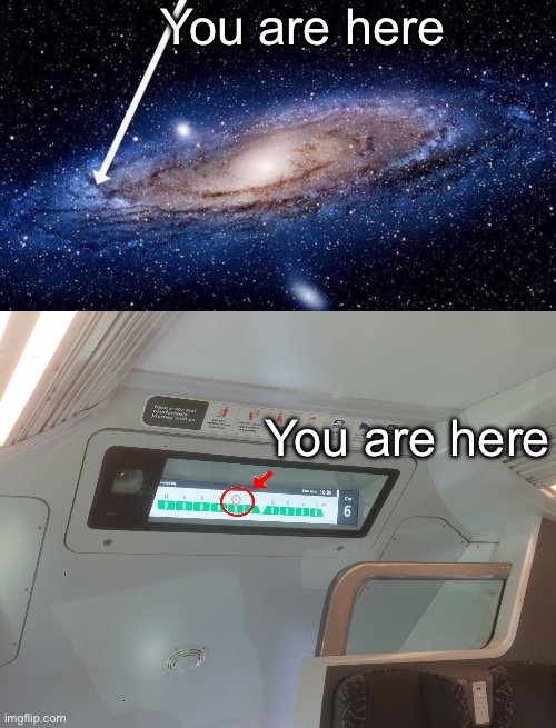 On the train | You are here; You are here | image tagged in you are here,train,here's johnny | made w/ Imgflip meme maker