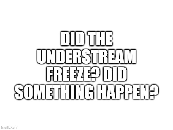 No title (epsi. note: yes title) | DID THE UNDERSTREAM FREEZE? DID SOMETHING HAPPEN? | image tagged in understream | made w/ Imgflip meme maker