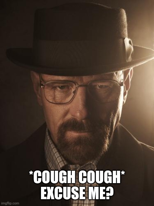 *COUGH COUGH*
EXCUSE ME? | image tagged in walter white | made w/ Imgflip meme maker