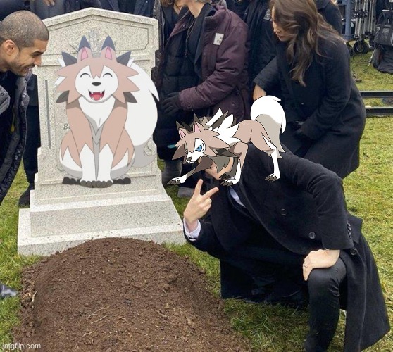 So long Murdock's chubby Lycanroc | image tagged in funeral,memes,funny,pokemon,anime | made w/ Imgflip meme maker
