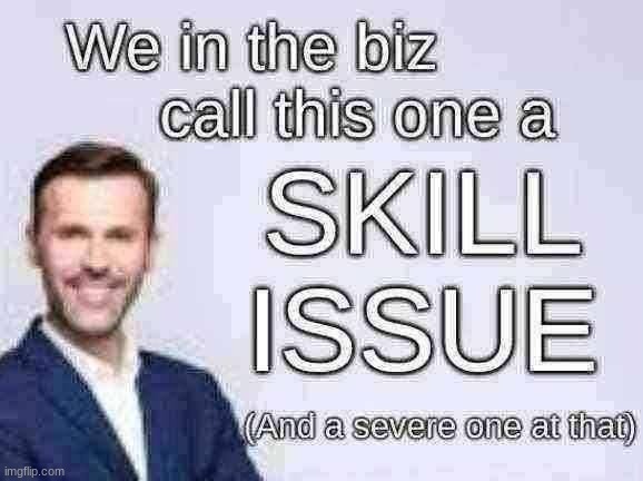 Skill issue | image tagged in skill issue | made w/ Imgflip meme maker