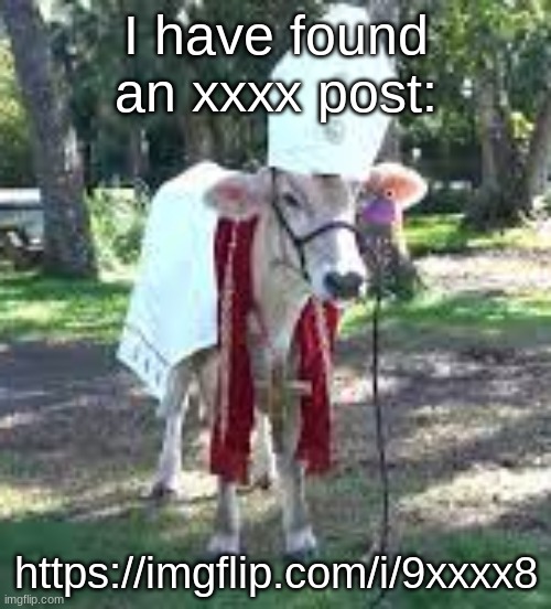 HOLY COW! | I have found an xxxx post:; https://imgflip.com/i/9xxxx8 | image tagged in holy cow | made w/ Imgflip meme maker