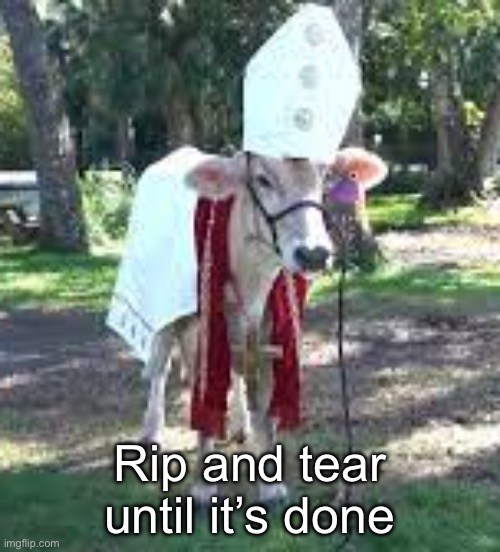 HOLY COW! | Rip and tear until it’s done | image tagged in holy cow,doom | made w/ Imgflip meme maker