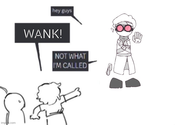 Hey Guys - NOT WHAT I'M CALLED | WANK! | image tagged in hey guys - not what i'm called | made w/ Imgflip meme maker