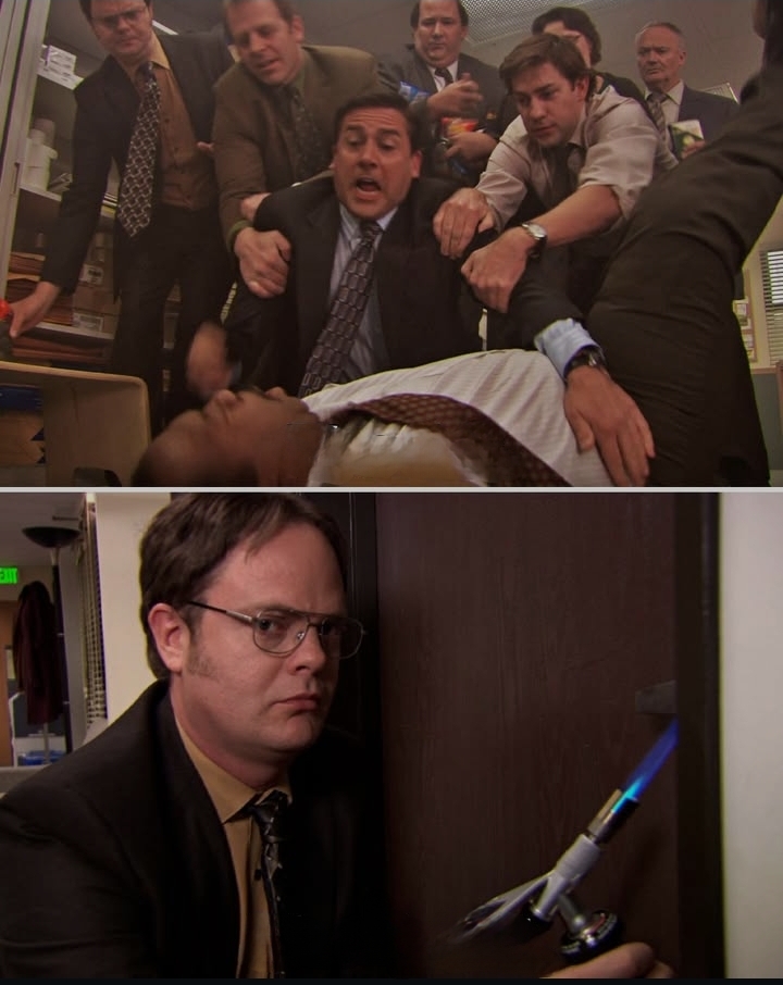 The Office Fire Drill Blank Meme Template