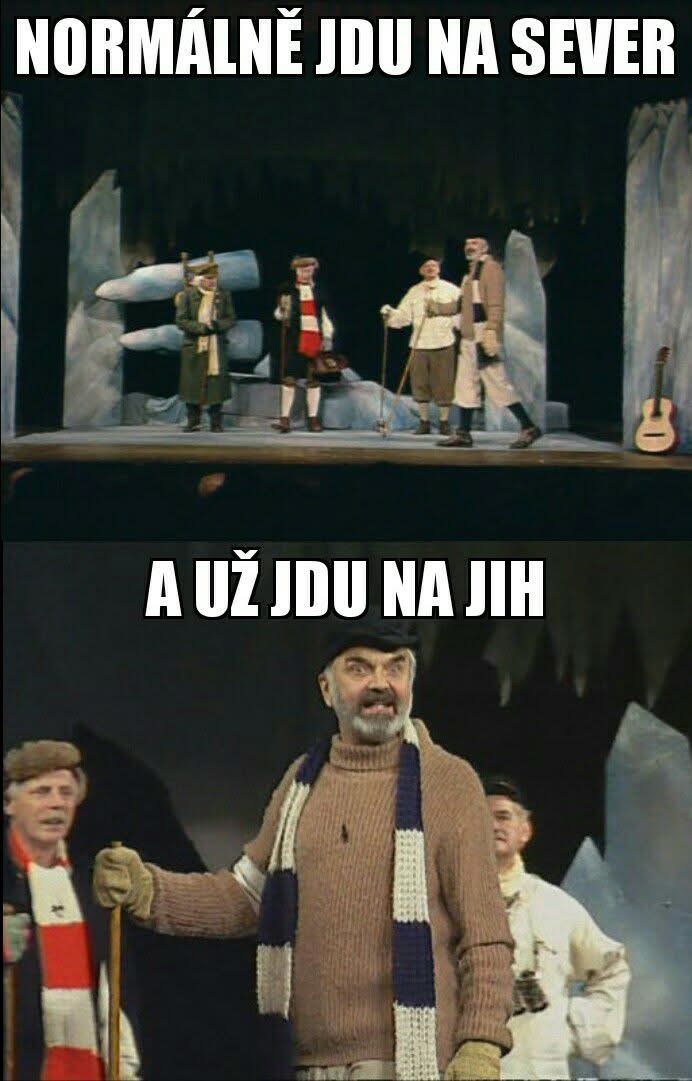 High Quality Normálně jdu na sever… a už jdu na jih! Blank Meme Template