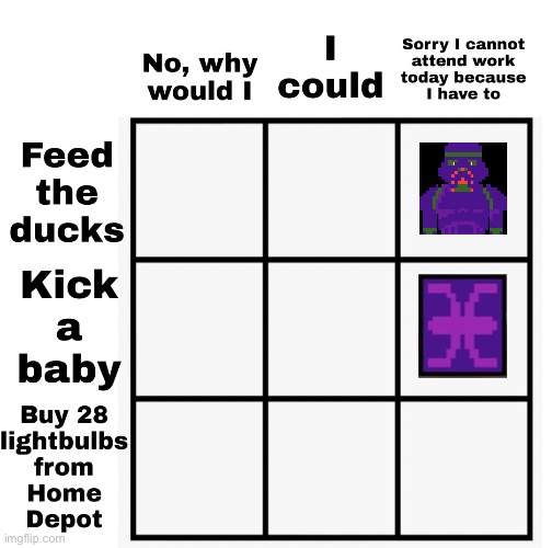 Repost with your oc | image tagged in no why would i feed the ducks | made w/ Imgflip meme maker