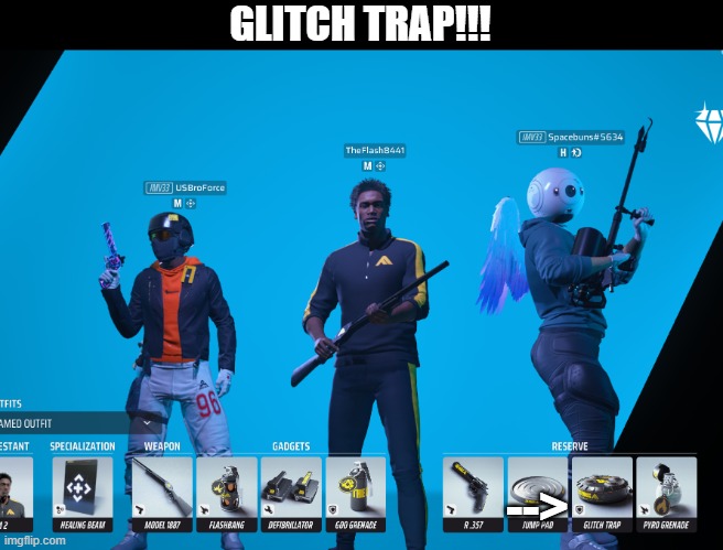 My game has glitchtrap | GLITCH TRAP!!! --> | image tagged in glitchtrap | made w/ Imgflip meme maker