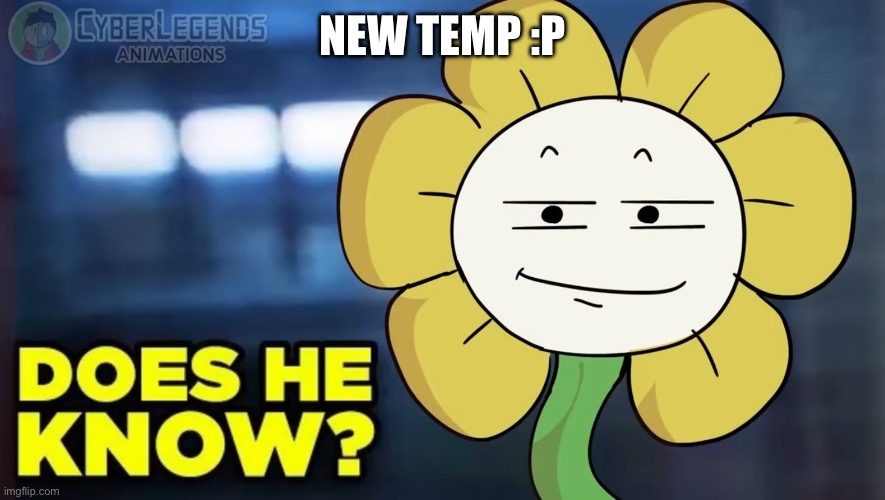 Does He Know? (Flowey Ver.) | NEW TEMP :P | image tagged in does he know flowey ver | made w/ Imgflip meme maker