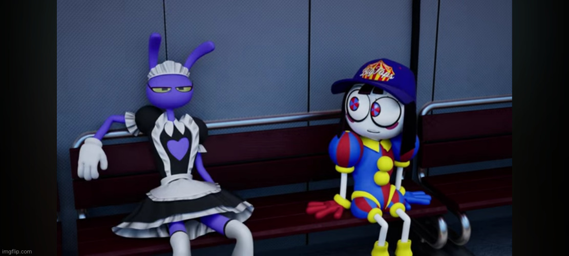 Jax in a maid outfit | image tagged in the amazing digital circus,jax,pomni,softball,tadc,anime | made w/ Imgflip meme maker