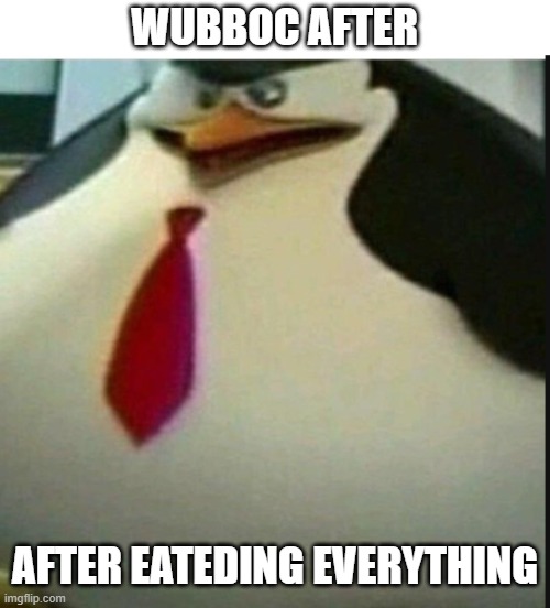 lamo | WUBBOC AFTER; AFTER EATEDING EVERYTHING | image tagged in massive private | made w/ Imgflip meme maker