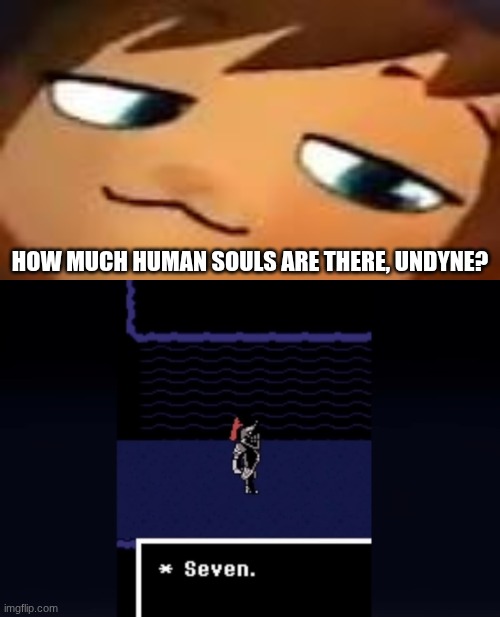 HOW MUCH HUMAN SOULS ARE THERE, UNDYNE? | image tagged in smug hat kid mp4,undyne seven | made w/ Imgflip meme maker