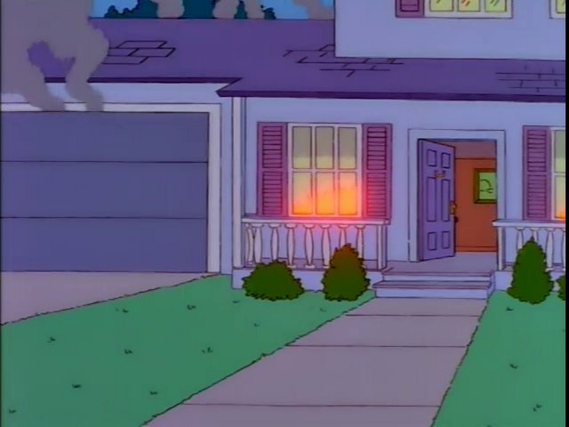 Seymour Skinner's House Is On Fire. Blank Meme Template