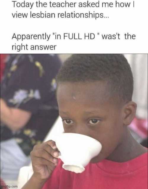 Meanwhile on r/comedycemetery | image tagged in mad black kid sips tea,reddit,reposts | made w/ Imgflip meme maker