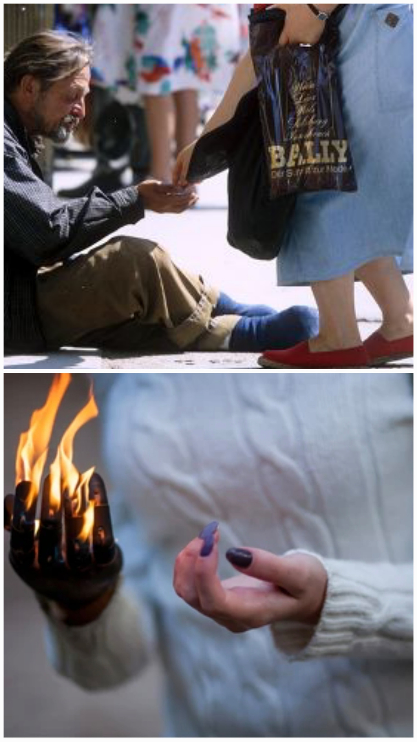 When the homeless guy's hand brushes against mine Blank Meme Template