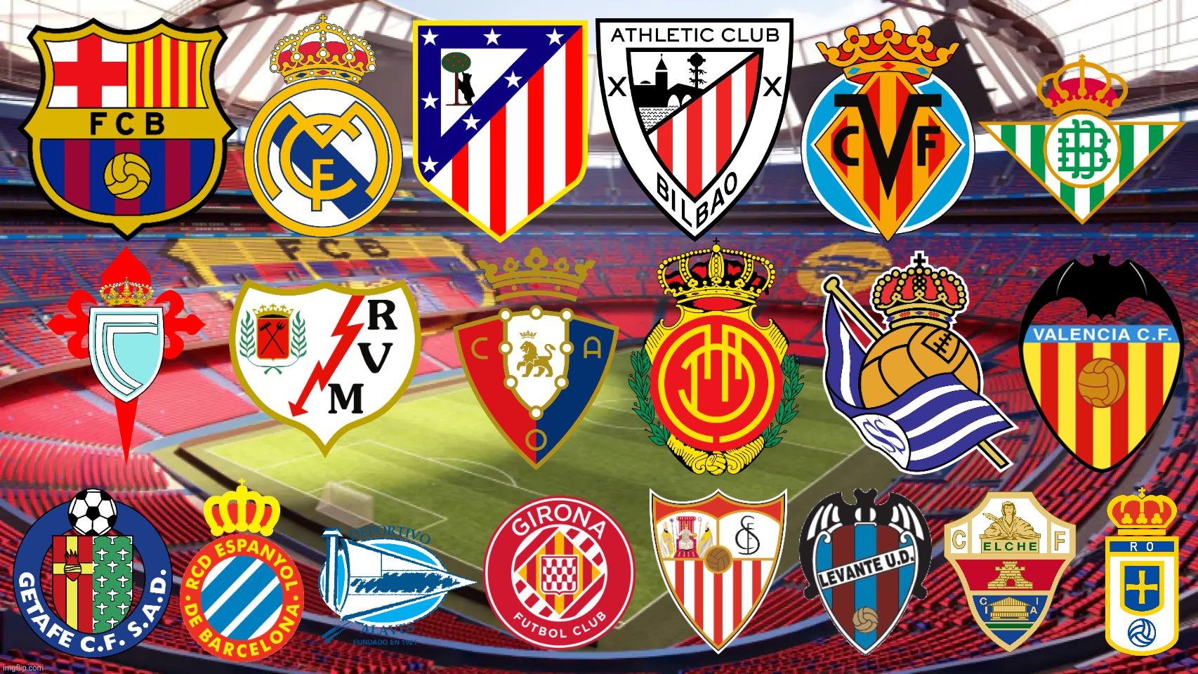 ALL 20 LALIGA EA SPORTS Clubs for the 2025/2026 edition | image tagged in laliga,barcelona,real madrid,atletico madrid,spain,sports | made w/ Imgflip meme maker