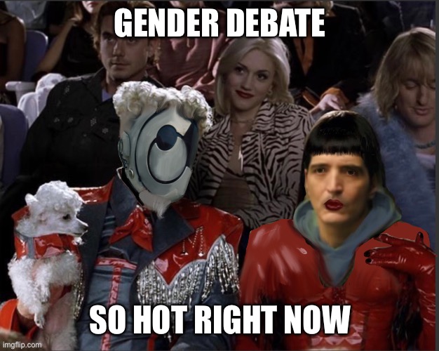Murderbot 2 | GENDER DEBATE; SO HOT RIGHT NOW | image tagged in murderbot so hot right now | made w/ Imgflip meme maker