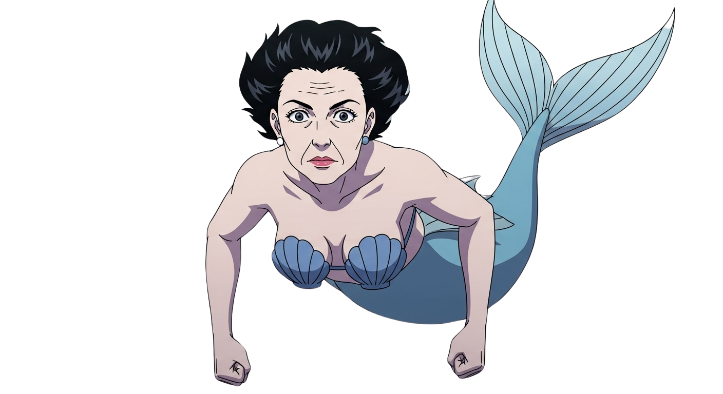 cranky mermaid Blank Meme Template