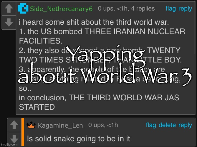 Yapping about World War 3 | made w/ Imgflip meme maker