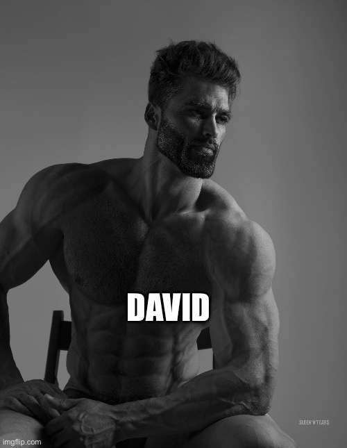 Giga Chad | DAVID | image tagged in giga chad | made w/ Imgflip meme maker
