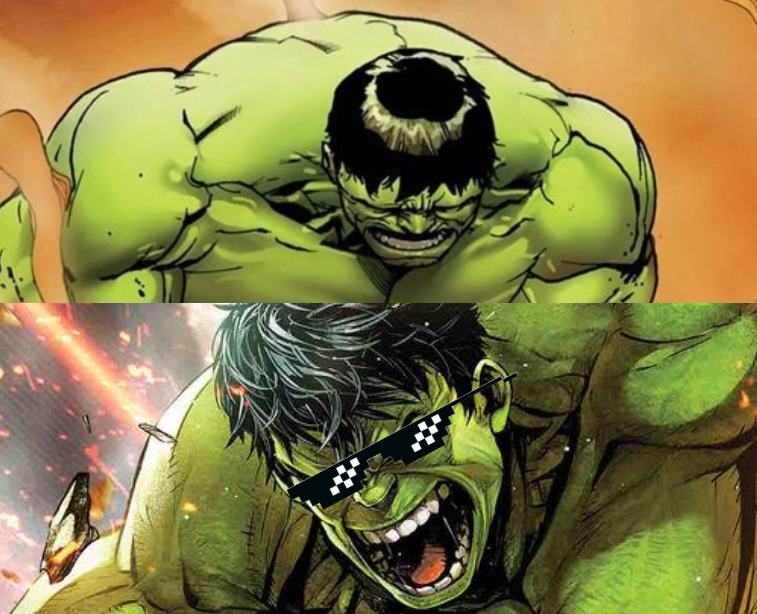 Hulk Happy (with shades) Blank Meme Template