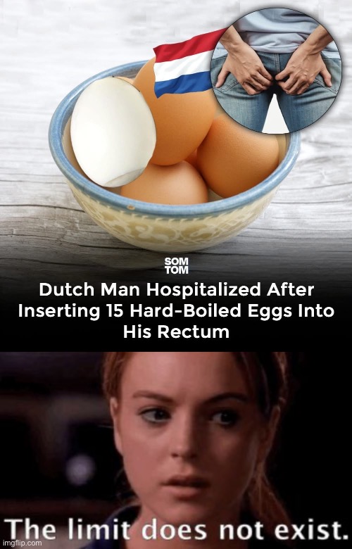 She has no limits? | image tagged in the limit does not exist,eggs,rectum | made w/ Imgflip meme maker