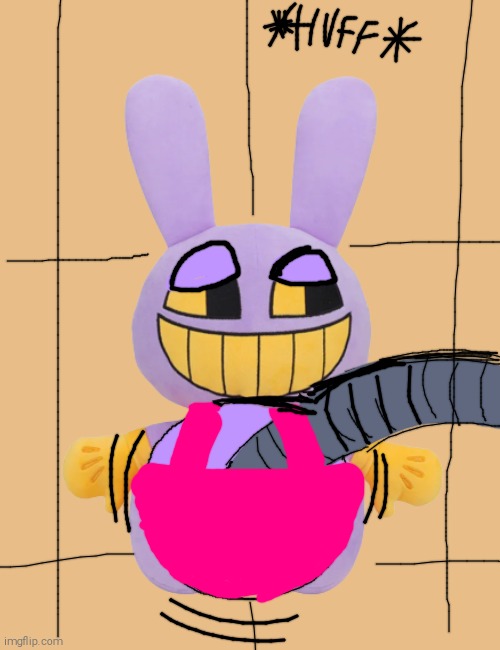 Jax Plush Gets really Stuffed~ | image tagged in jax plush,tummy inflation | made w/ Imgflip meme maker