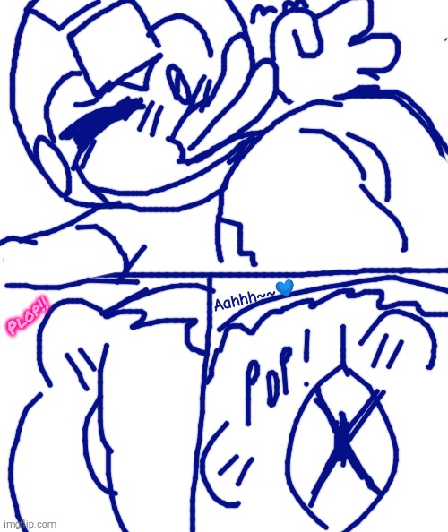 Rockman murasaki page 5 | Aahhh~~💙; Plop!! | image tagged in megaman,tummy rub,squiggles,squishmallow,rockman murasaki,vore | made w/ Imgflip meme maker