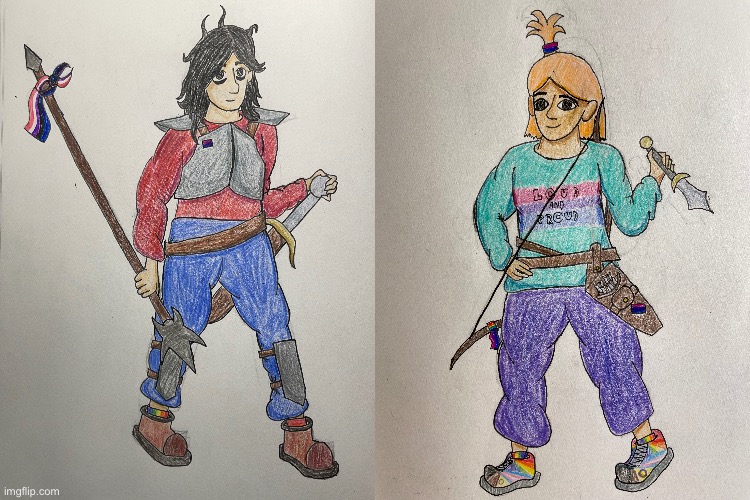And we got pride art! I’ll post more as soon as I’m done with them but here’s Alain and Rika! | made w/ Imgflip meme maker