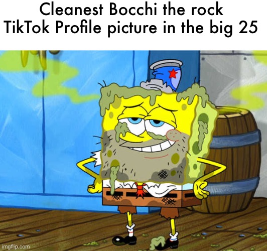 Spongebob stinky | Cleanest Bocchi the rock TikTok Profile picture in the big 25 | image tagged in spongebob stinky,stinky,tiktok | made w/ Imgflip meme maker