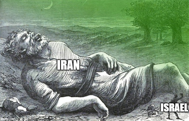 "I fear that all we have done is to awaken a sleeping giant and fill him with a terrible resolve." - Benjamin Netanyahu | IRAN; ISRAEL | image tagged in awakening a sleeping giant,iran,israel,sleeping giant,awakening,giant | made w/ Imgflip meme maker
