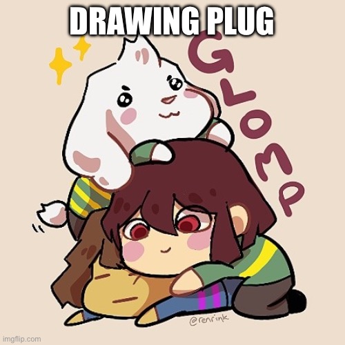 GLOMP cute Asriel Chara and Frisk | DRAWING PLUG | image tagged in glomp cute asriel chara and frisk | made w/ Imgflip meme maker