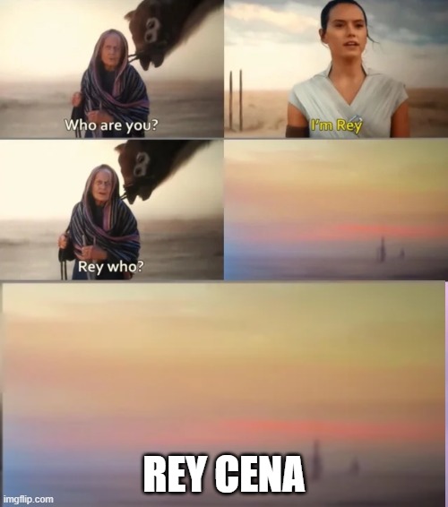 Can't See Rey | REY CENA | image tagged in rey who | made w/ Imgflip meme maker