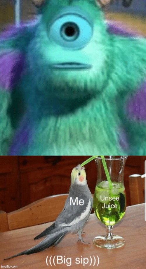 I found the OTHER Monsters, Inc. face-swap. | image tagged in sulley,unsee juice,mike wazowski,monsters inc,face swap,mike wazowski face swap | made w/ Imgflip meme maker