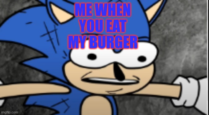 sonic frontiers of pain | ME WHEN YOU EAT MY BURGER | image tagged in sonic frontiers of pain | made w/ Imgflip meme maker