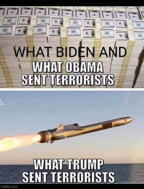 President Trump cleaning up after the mess made by democrats | image tagged in democrats,funded,terrorism | made w/ Imgflip meme maker