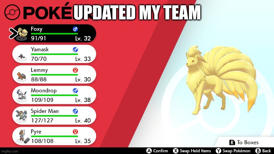 UPDATED MY TEAM | made w/ Imgflip meme maker